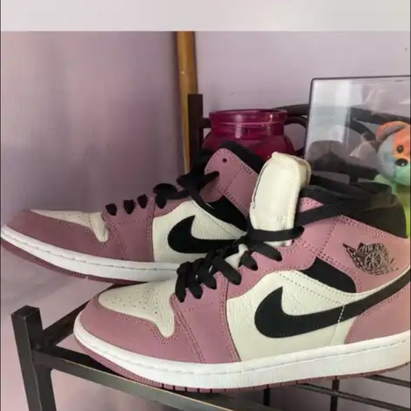 Nike Air Jordans Pink and White Sneakers - Picture 2 of 3